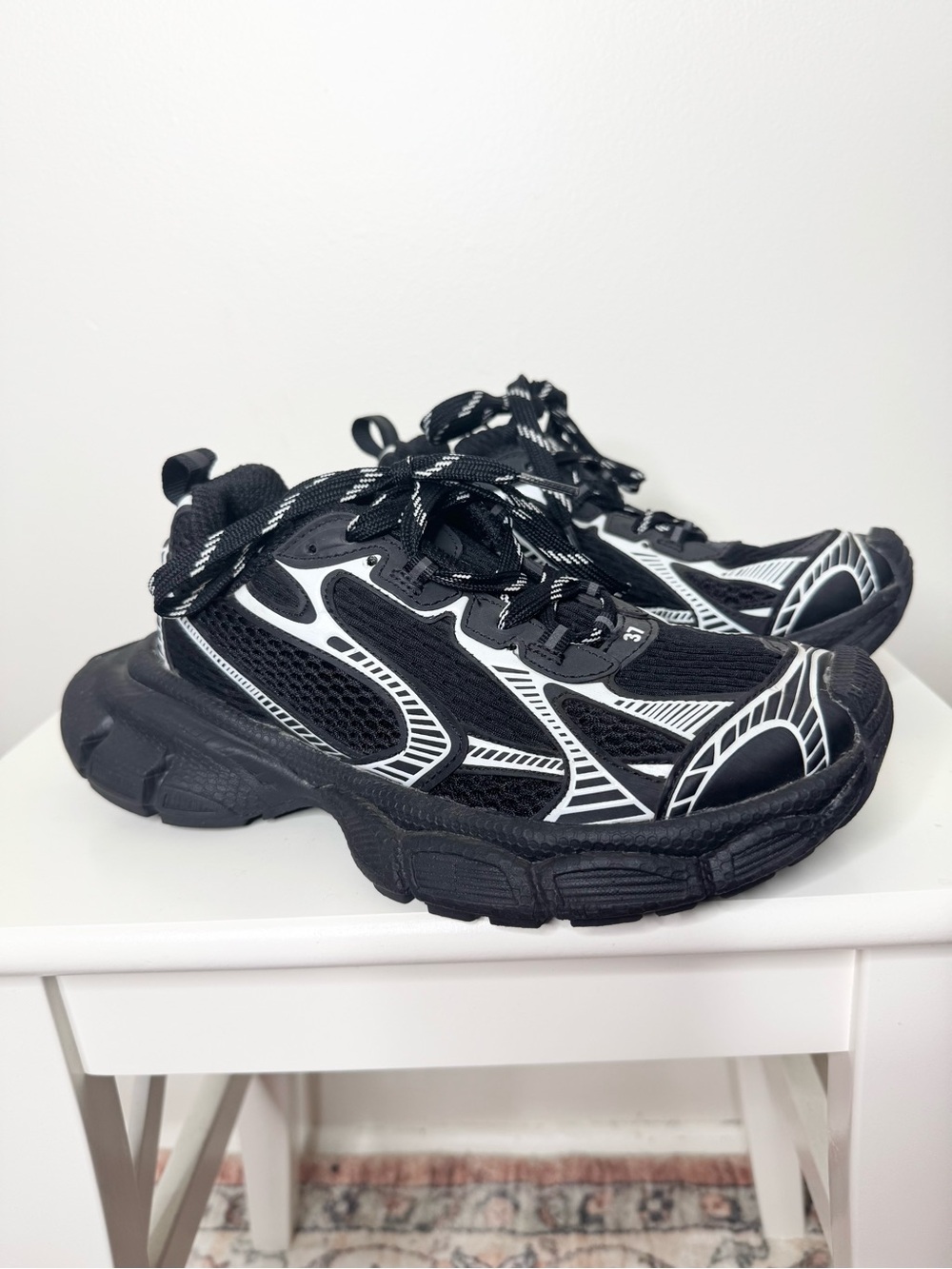 Balenciaga 3XL Sneaker Black/White Size 37 Unisex - Picture 2 of 12